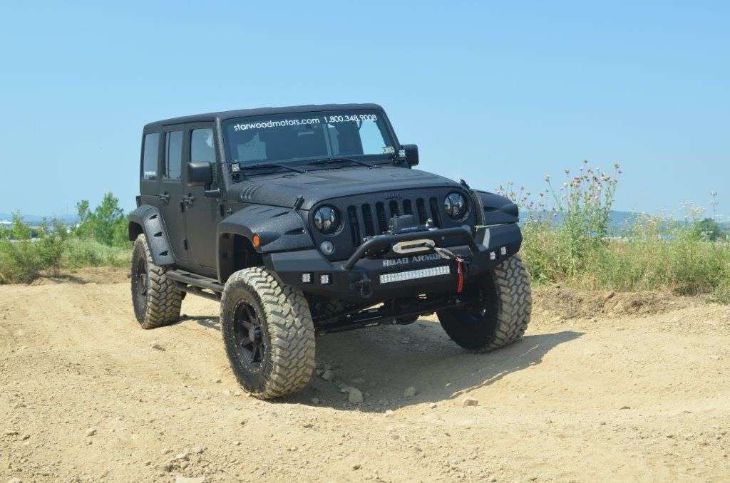 Stealth Front Full Width Winch Bumper Pre-Runner Guard | Fits Factory Fenders - Texture Black 2007-2018 Jeep JK JKU