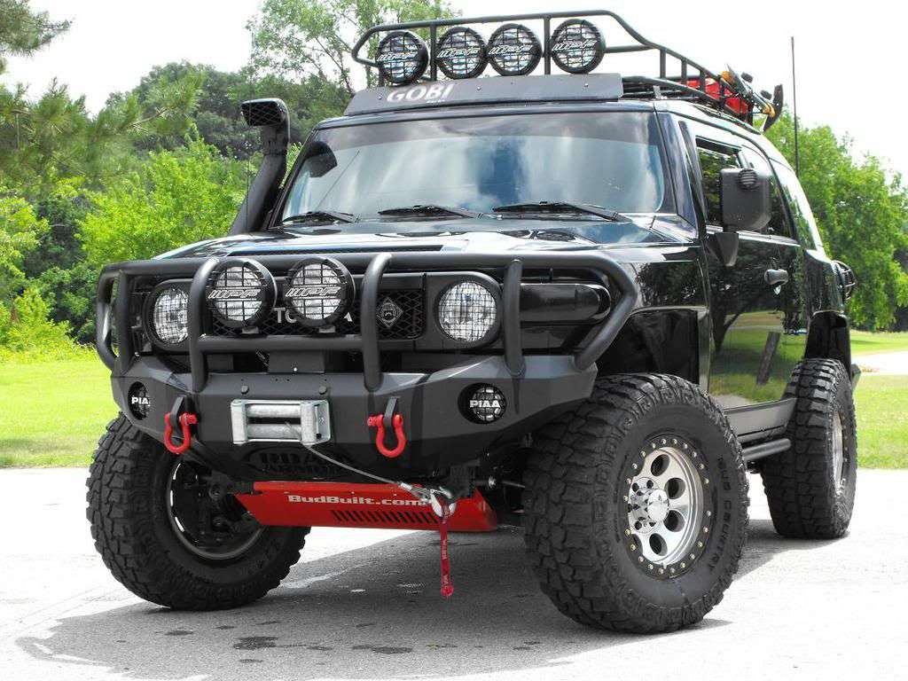 Stealth Front Winch Bumper Titan II Guard | Round Holes - Texture Black 2006-2014 Toyota FJ Cruiser