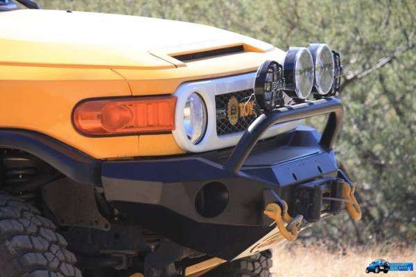 Stealth Front Winch Bumper Pre-Runner Guard | Round Holes - Texture Black 2006-2014 Toyota FJ Cruiser