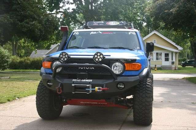 Stealth Front Winch Bumper Pre-Runner Guard | Round Holes - Texture Black 2006-2014 Toyota FJ Cruiser