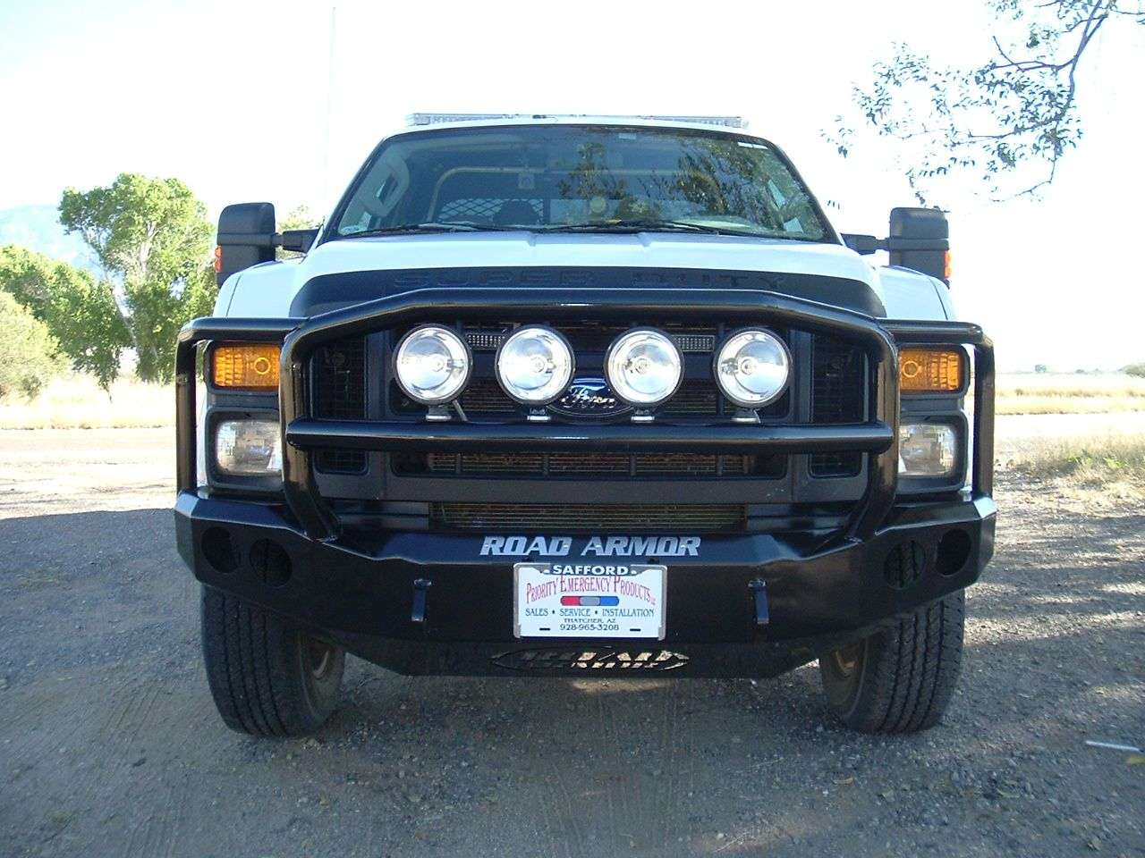Stealth Front Winch Bumper Lonestar Guard | Round Holes - Texture Black 2008-2010 Ford F-250 F-350 F-450