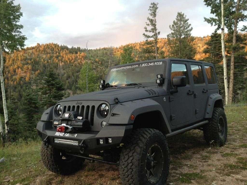 Stealth Front Full Width Winch Bumper | Fits Factory Fenders - Texture Black 2007-2018 Jeep JK JKU
