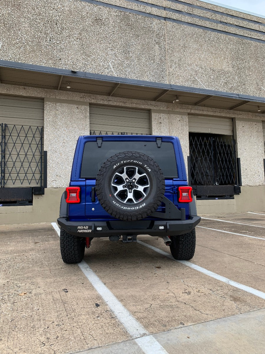 Stealth Rear Full Width Non-Winch Bumper | Tire Carrier Hole - Texture Black 2018-2025 Jeep JL JLU