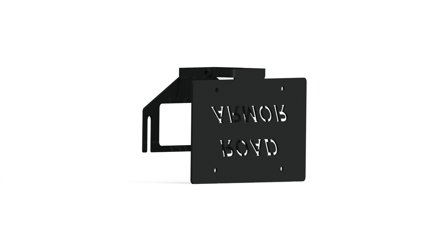 Common Bumper License Plate Mount | 3.6" Offset Fairlead - Texture Black