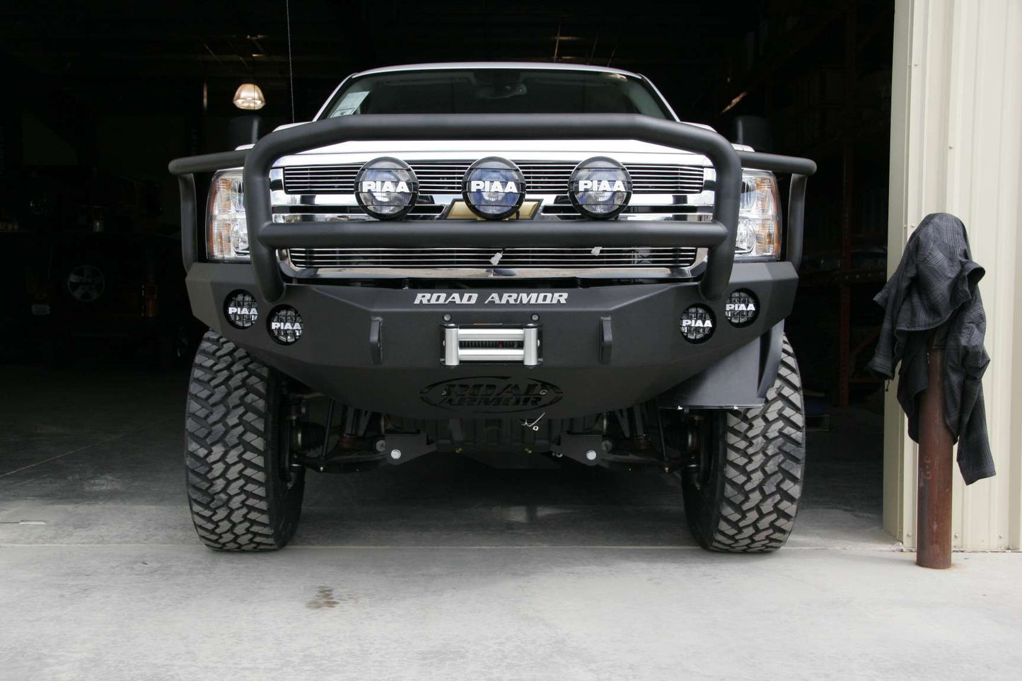 Stealth Front Winch Bumper Lonestar Guard | Round Holes - Texture Black 2011-2014 Chevrolet 2500 3500