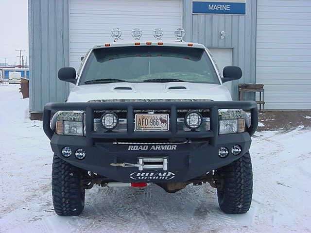 Stealth Front Winch Bumper Titan II Guard | Round Holes - Texture Black 1997-2002 RAM 2500 3500