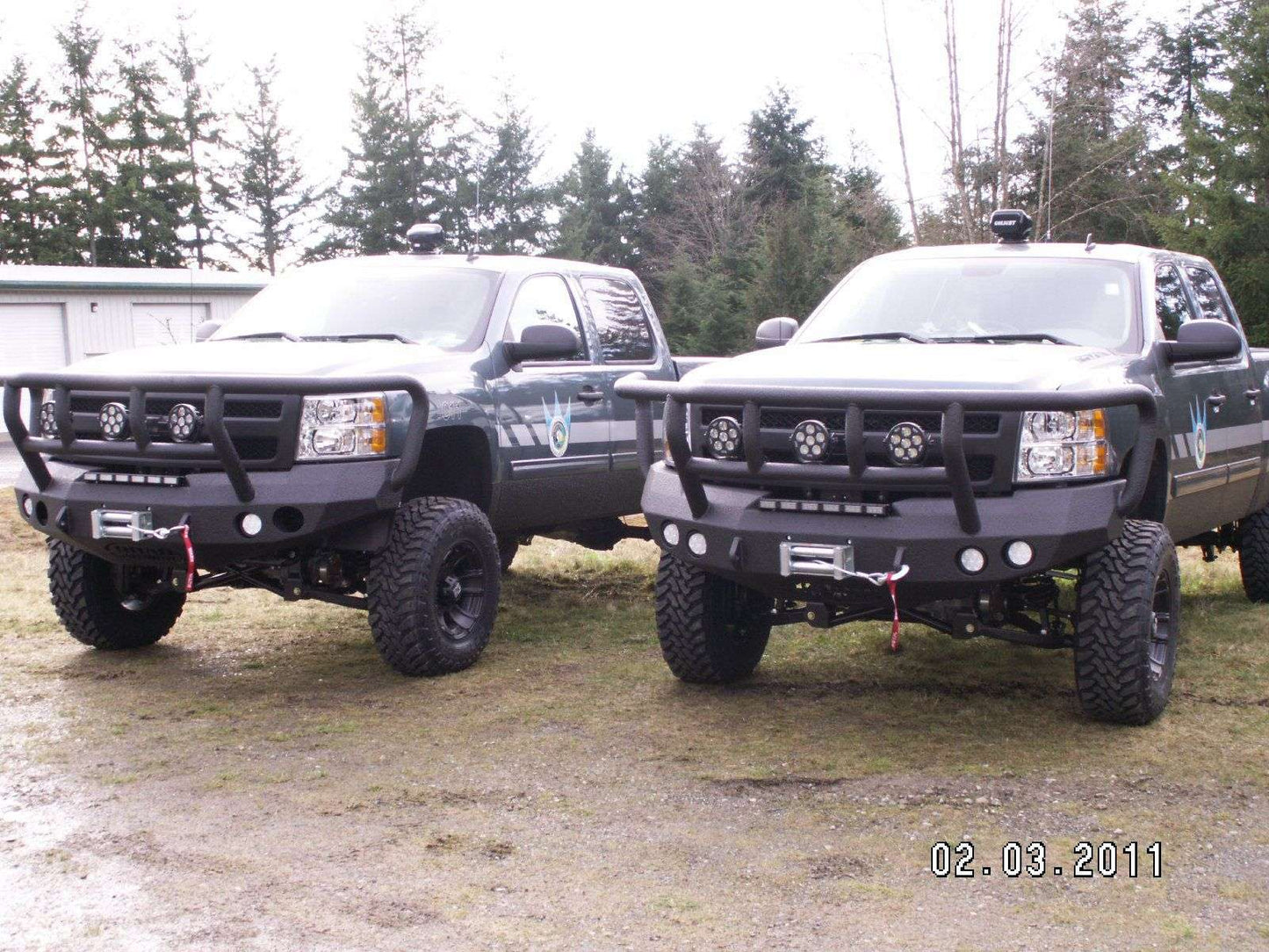Stealth Front Winch Bumper Titan II Guard | Round Holes - Texture Black 2008-2010 Chevrolet 2500 3500