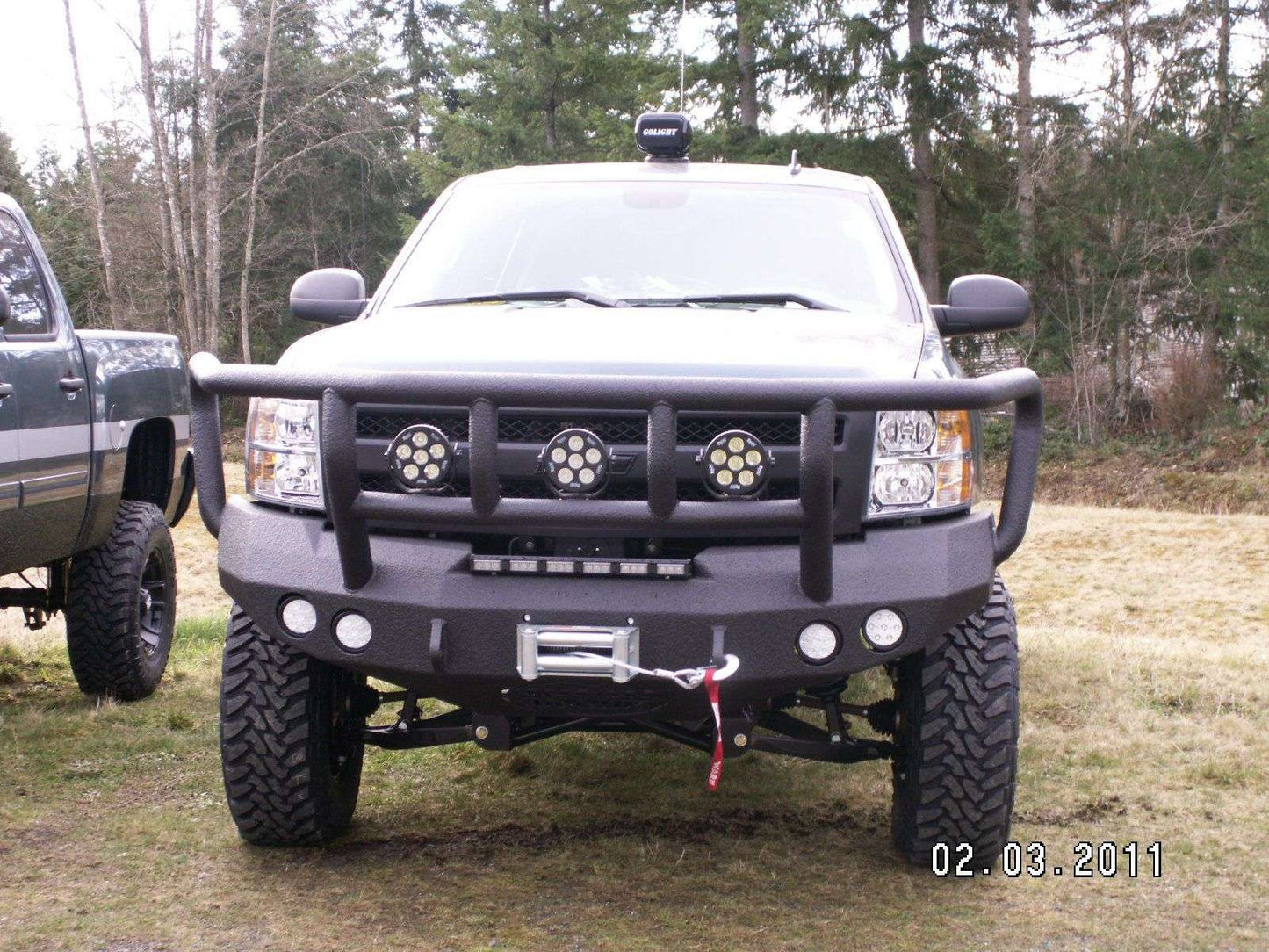 Stealth Front Winch Bumper Titan II Guard | Round Holes - Texture Black 2008-2010 Chevrolet 2500 3500