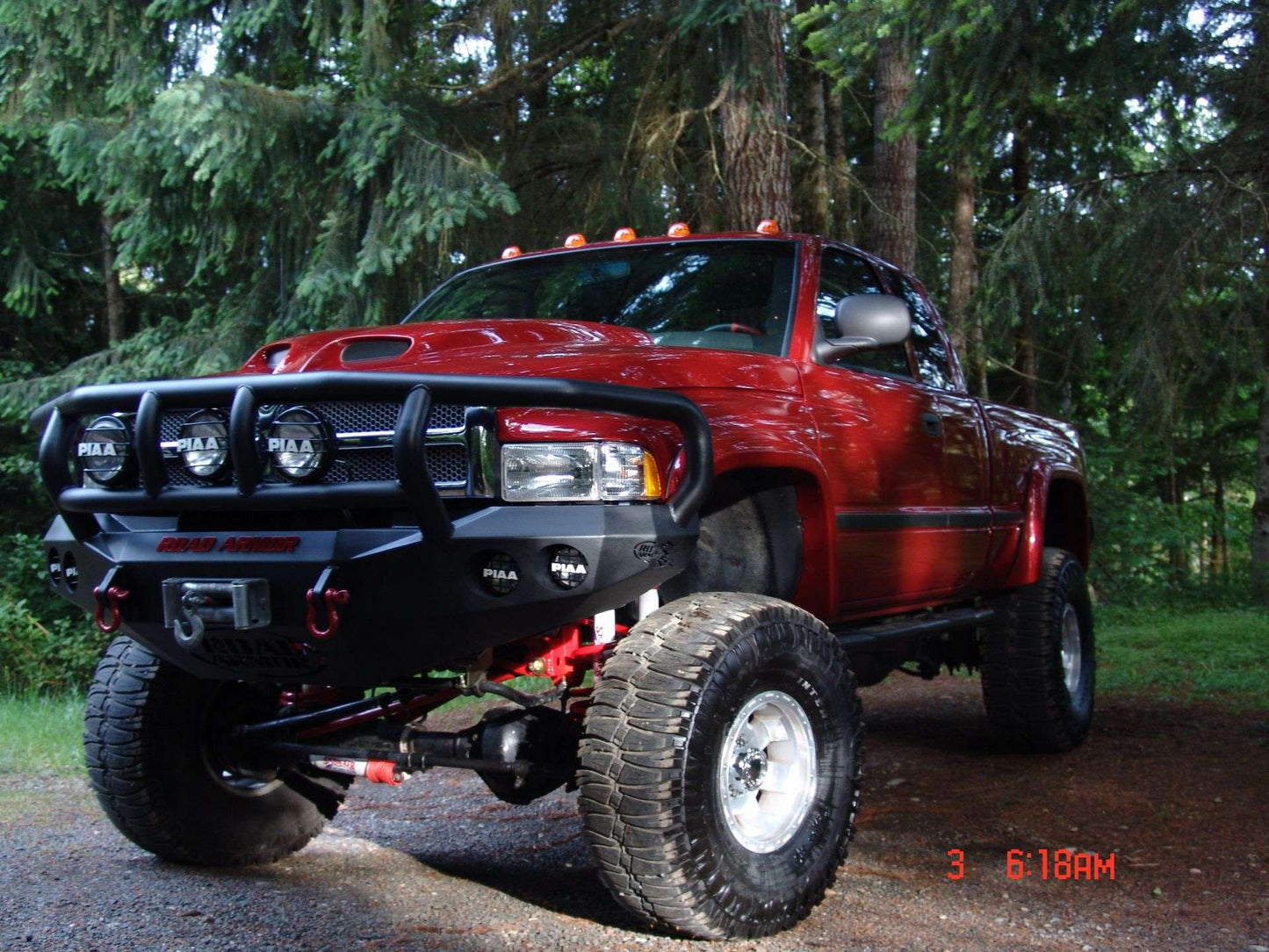 Stealth Front Winch Bumper Titan II Guard | Round Holes - Texture Black 1994-1996 RAM 1500 2500 3500