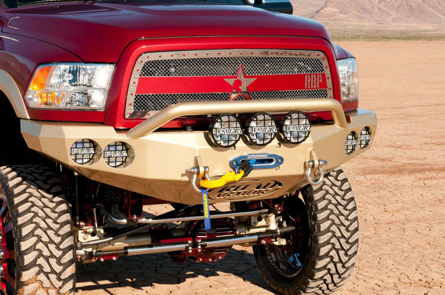 Stealth Front Winch Bumper Pre-Runner Guard | Round Holes - Texture Black 2010-2018 RAM 2500 3500