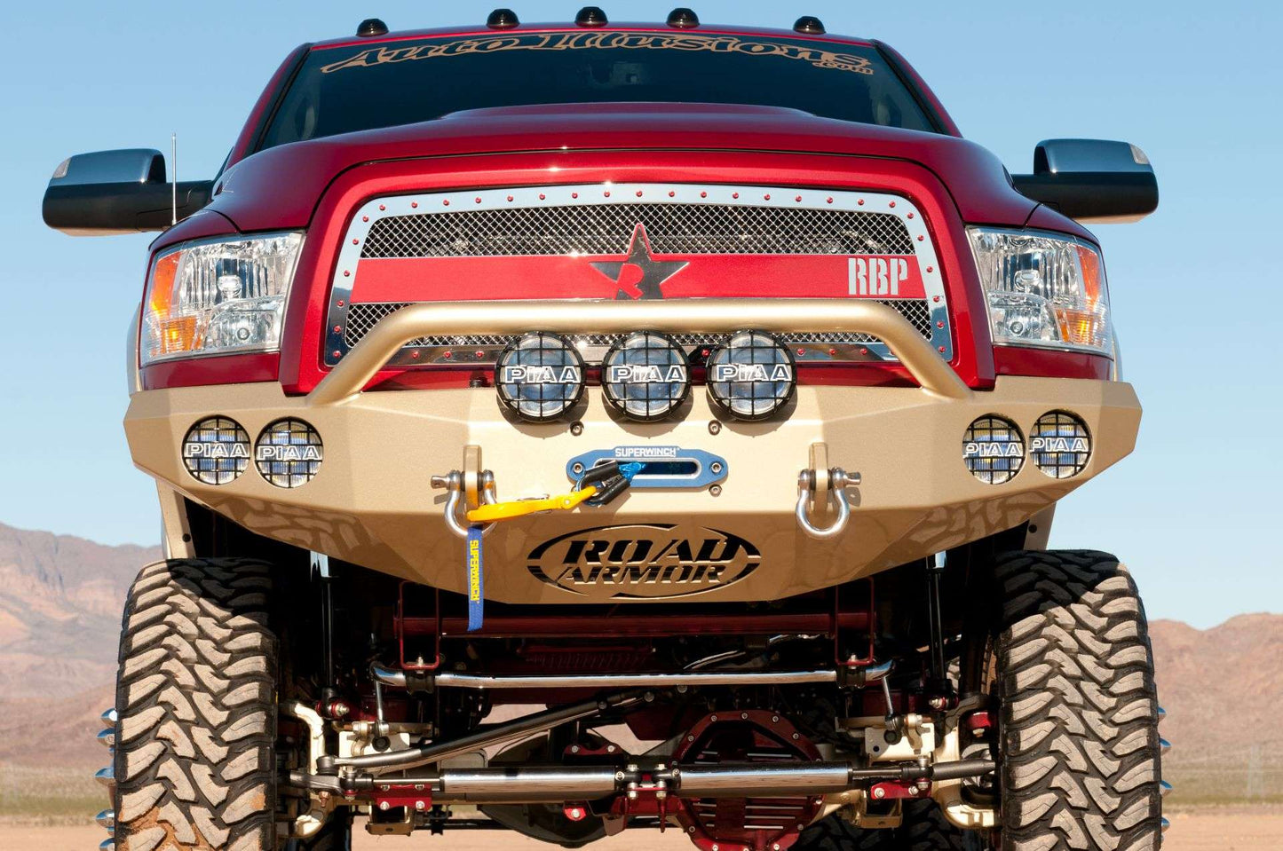 Stealth Front Winch Bumper Pre-Runner Guard | Round Holes - Texture Black 2010-2018 RAM 2500 3500
