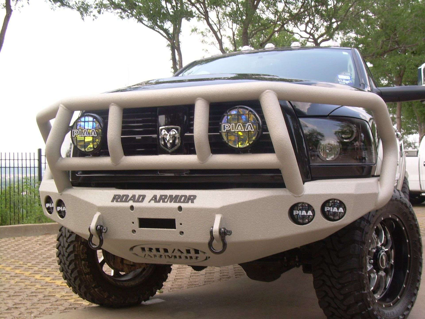 Stealth Front Winch Bumper Titan II Guard | Round Holes - Texture Black 2010-2018 RAM 2500 3500