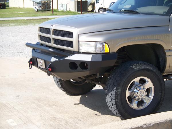 Stealth Front Winch Bumper Pre-Runner Guard | Round Holes - Texture Black 1994-1996 RAM 1500 2500 3500