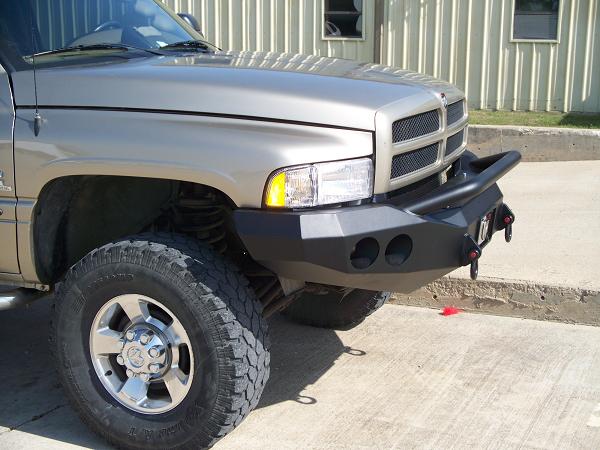 Stealth Front Winch Bumper Pre-Runner Guard | Round Holes - Texture Black 1994-1996 RAM 1500 2500 3500