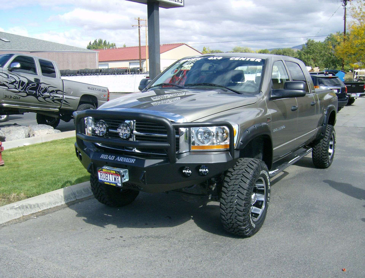 Stealth Front Winch Bumper Lonestar Guard | Round Holes - Texture Black 2006-2009 RAM 2500 3500
