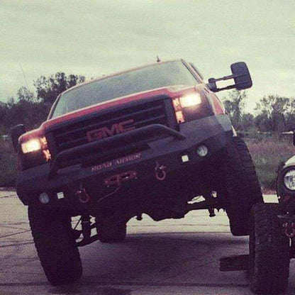 Stealth Front Winch Bumper Pre-Runner Guard | Round Holes - Texture Black 2008-2010 GMC 2500 3500
