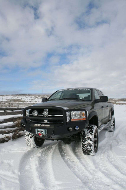 Stealth Front Winch Bumper Lonestar Guard | Round Holes - Texture Black 2006-2009 RAM 2500 3500