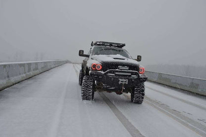Stealth Front Winch Bumper Pre-Runner Guard | Round Holes - Texture Black 2006-2009 RAM 2500 3500