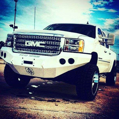 Stealth Front Winch Bumper | Round Holes - Texture Black 2011-2014 GMC 2500 3500