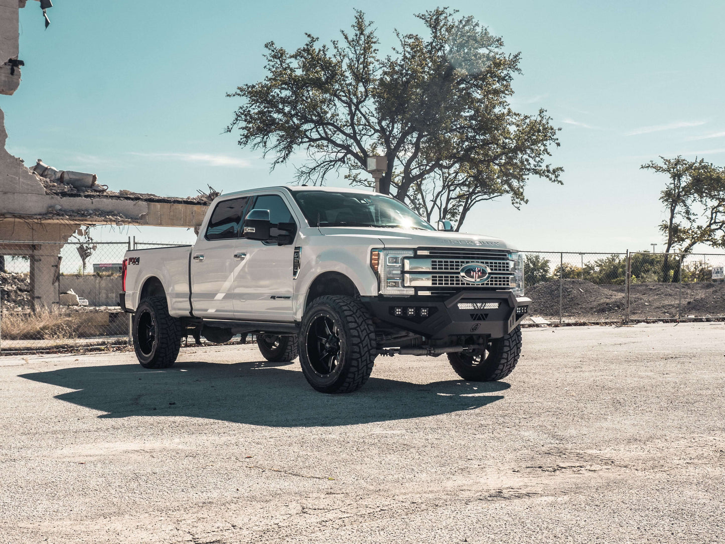 Spartan Front Bumper Bolt on Accessory Sheet Metal Pre-Runner Guard - Texture Black 2017-2022 Ford F-250 F-350 F-450