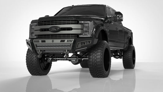iDentity Front Bumper Full Kit | Shackle Center Section | Standard End Pods | Beauty Ring - Texture Black 2017-2022 Ford F-250 F-350