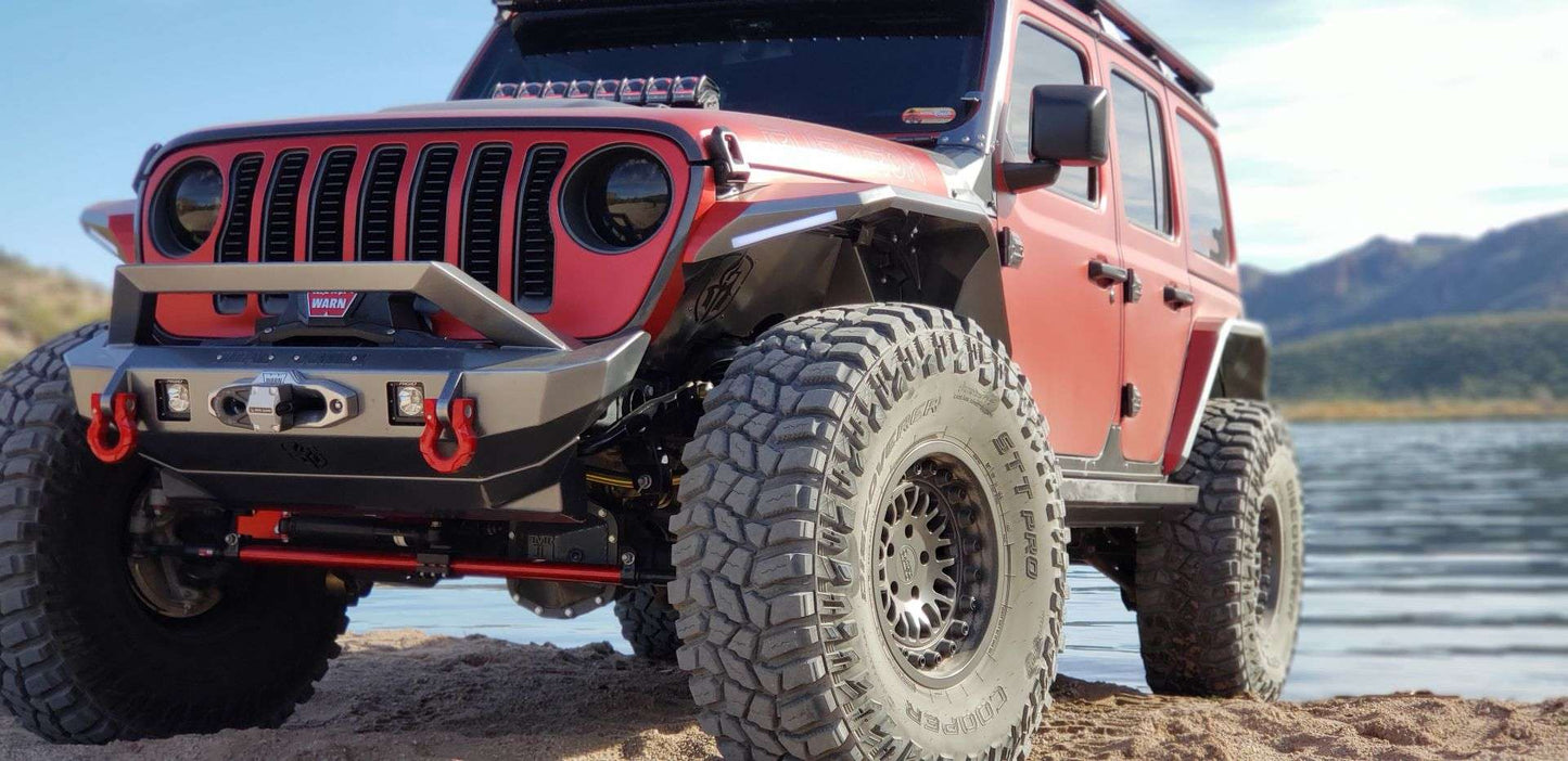 Stealth Front Mid Width Winch Bumper Sheet Metal Pre-Runner Guard - Texture Black 2018-2025 Jeep JL JLU JT