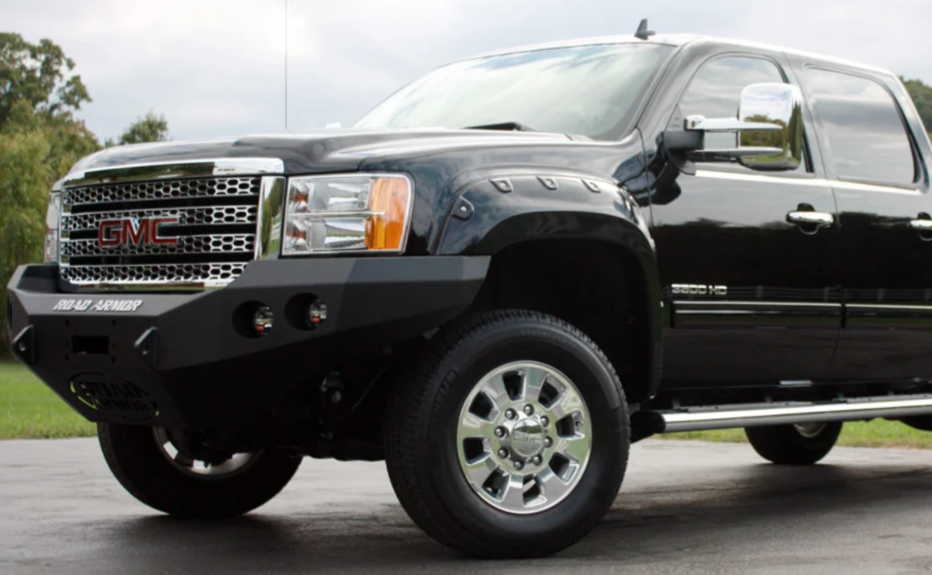 Stealth Front Winch Bumper | Round Holes - Texture Black 2011-2014 GMC 2500 3500