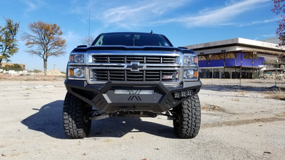 Spartan Front Bumper Bolt on Accessory Sheet Metal Pre-Runner Guard - Texture Black 2014-2015 Chevrolet 1500