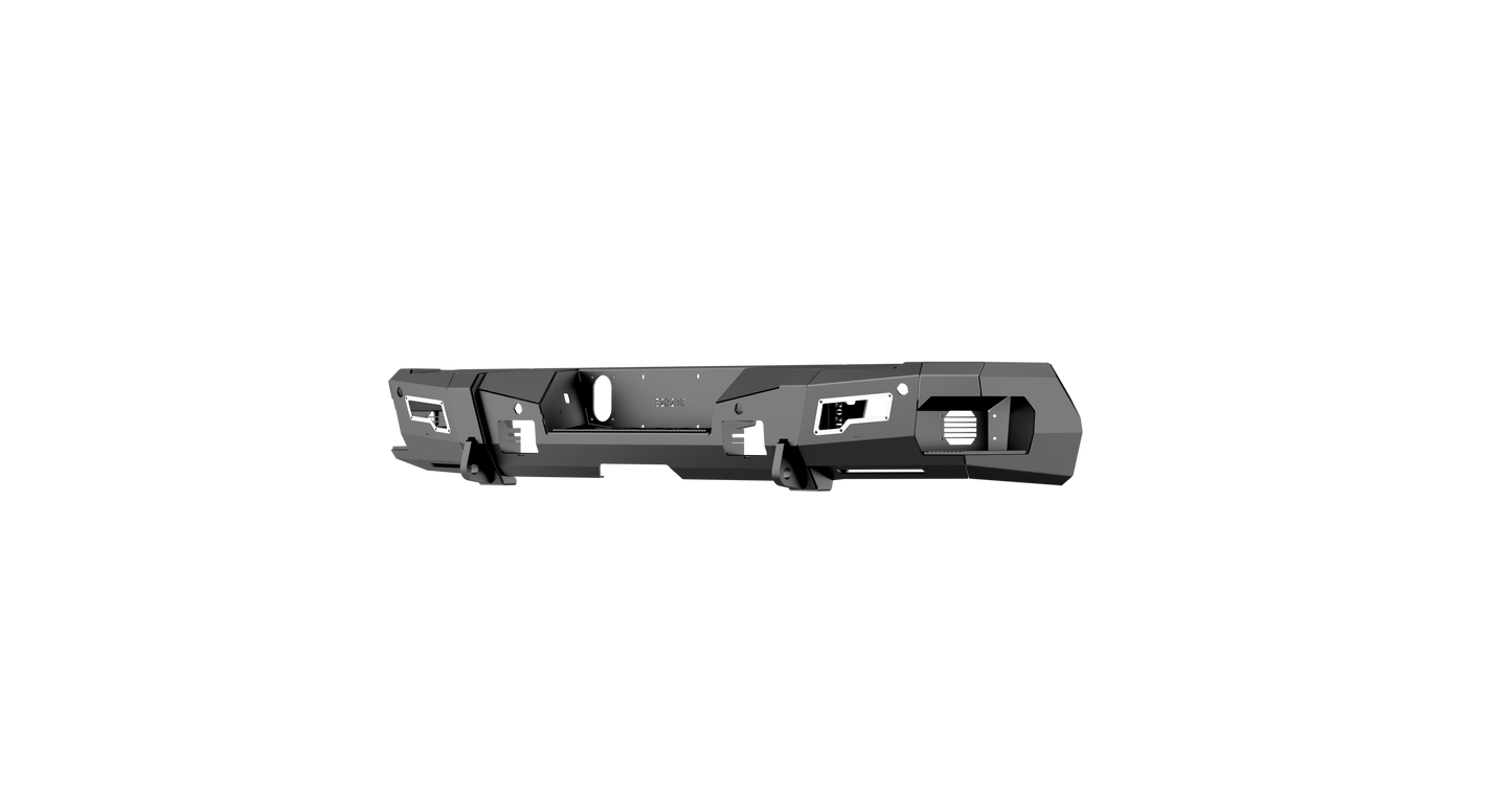 iDentity Rear Bumper Full Kit | Center Section | Shackle End Pods | Beauty Ring - Texture Black 2020-2023 Chevrolet/GMC 2500 3500