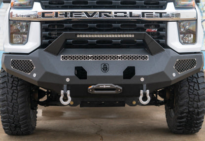 Evolution Front Winch Bumper Sheet Metal Pre-Runner Guard - Texture Black 2020-2023 Chevrolet 2500 3500