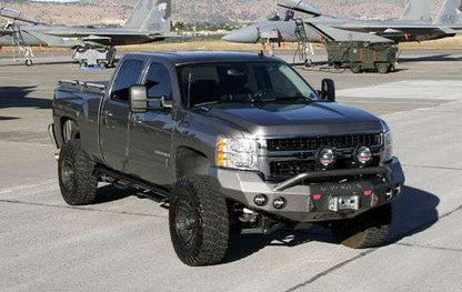 Stealth Front Winch Bumper Pre-Runner Guard | Round Holes - Texture Black 2008-2010 Chevrolet 2500 3500