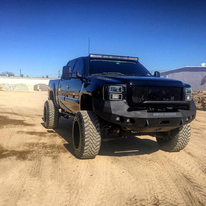 Stealth Front Winch Bumper Pre-Runner Guard | Round Holes - Texture Black 2008-2013 GMC 1500