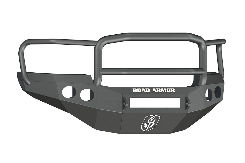 Stealth Front Non-Winch Bumper Lonestar Guard | Round Holes - Texture Black 2011-2014 GMC 2500 3500