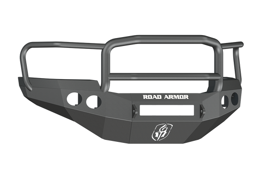 Stealth Front Non-Winch Bumper Lonestar Guard | Round Holes - Texture Black 2011-2014 GMC 2500 3500