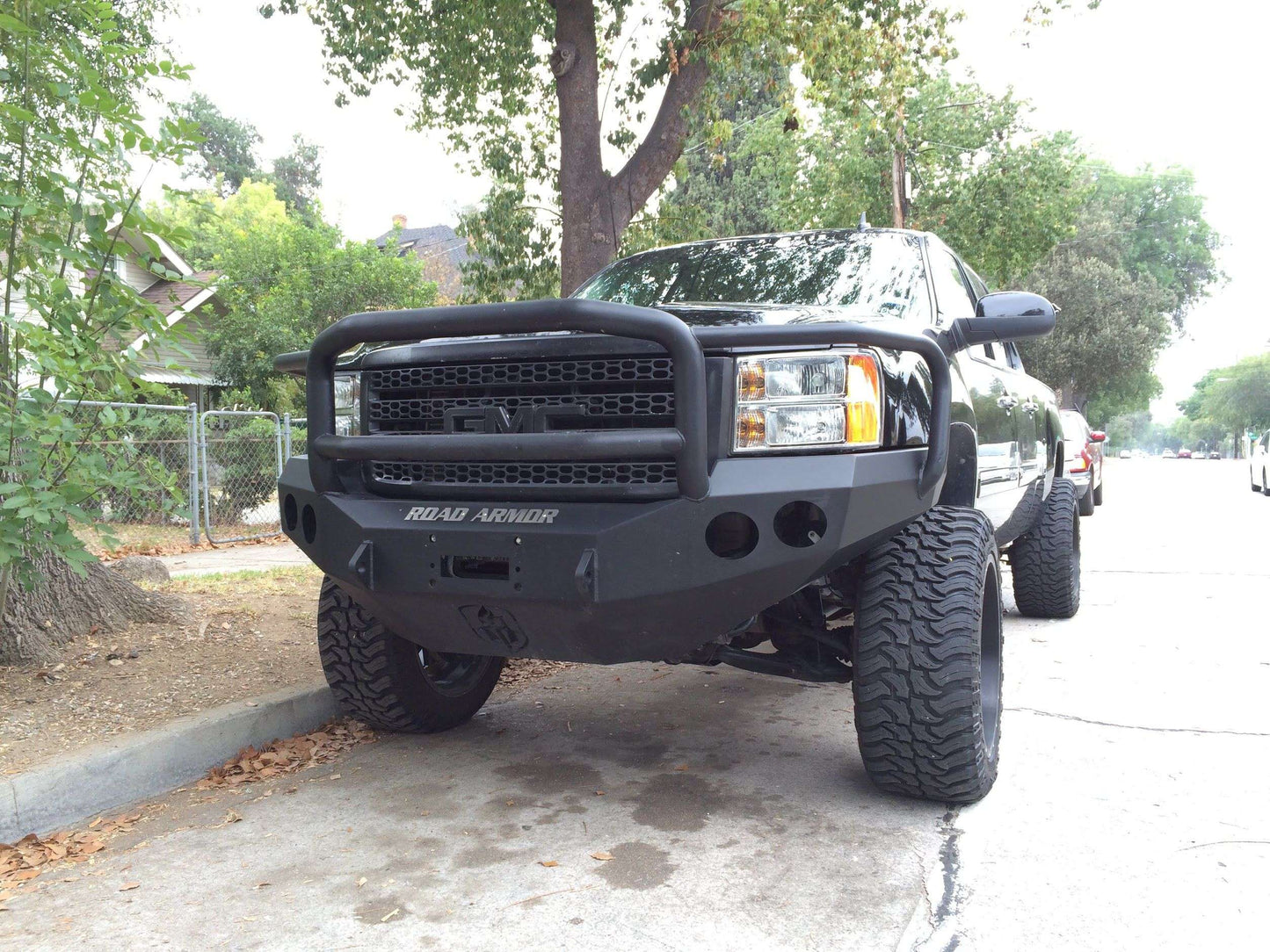 Stealth Front Winch Bumper Lonestar Guard | Round Holes - Texture Black 2011-2014 GMC 2500 3500