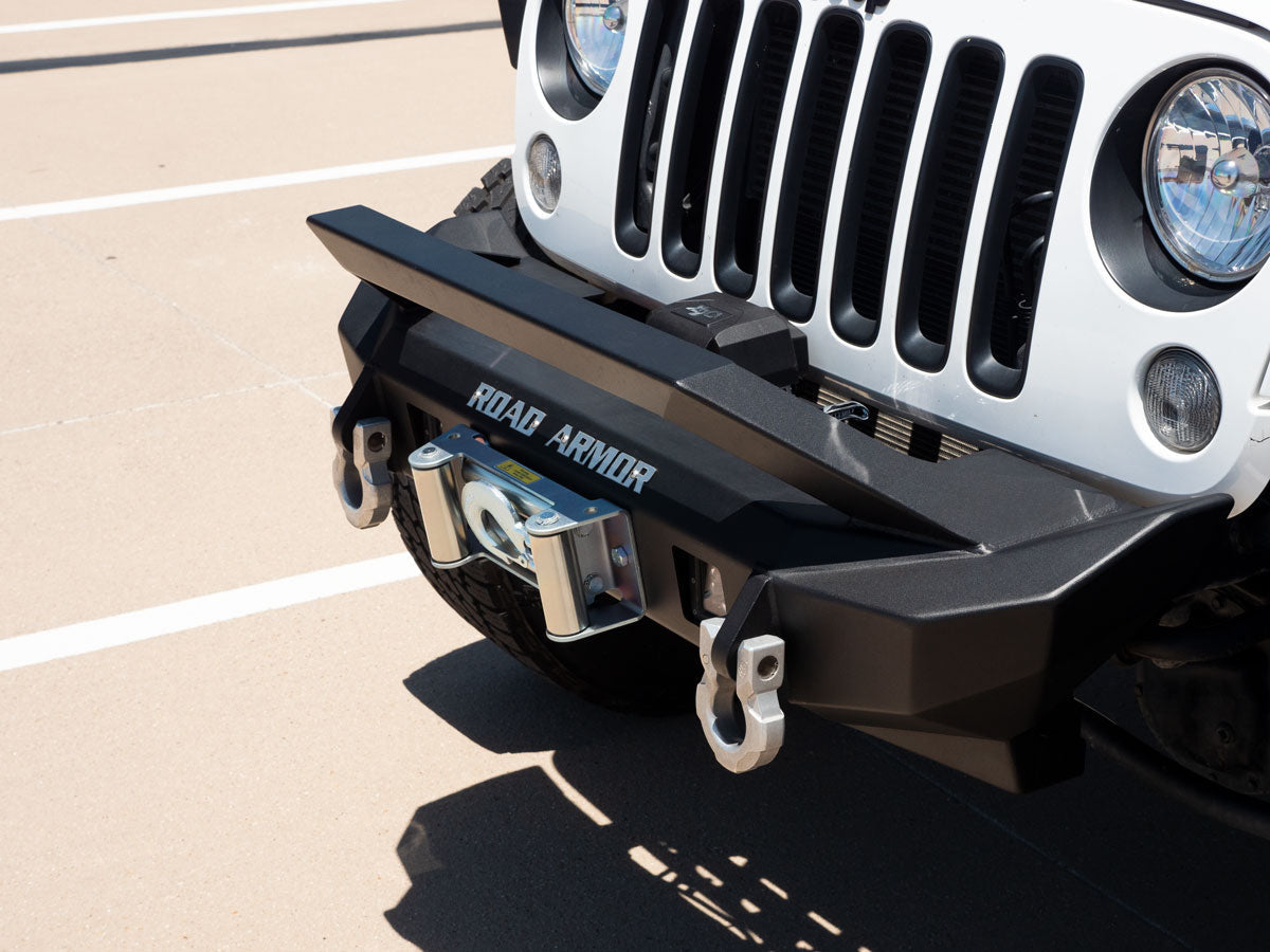 Stealth Front Mid Width Winch Bumper Sheet Metal Pre-Runner Guard - Texture Black 2007-2018 Jeep JK JKU