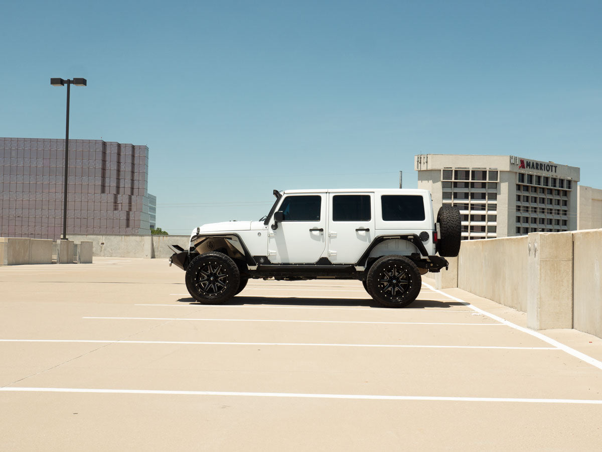 Stealth Rear Mid Width Non-Winch Bumper | Tire Carrier - Texture Black 2007-2018 Jeep JK JKU