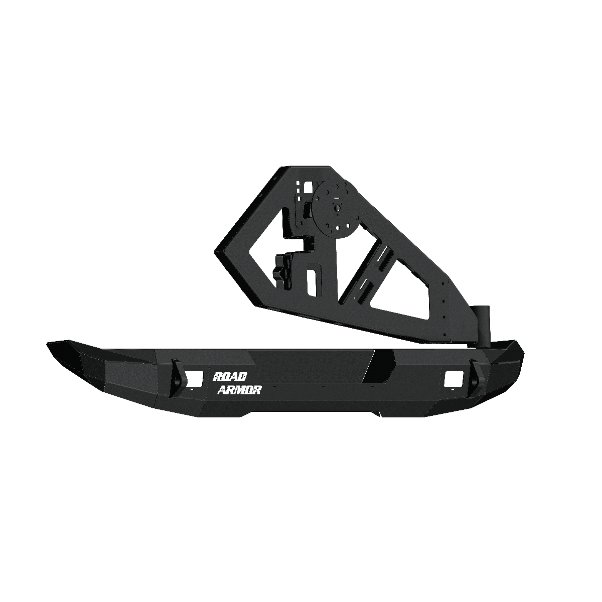 Stealth Rear Mid Width Non-Winch Bumper | Tire Carrier - Texture Black 2007-2018 Jeep JK JKU