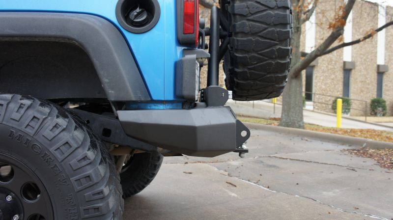 Stealth Rear Full Width Non-Winch Bumper | Tire Carrier - Texture Black 2007-2018 Jeep JK JKU