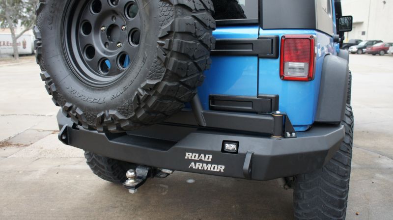 Stealth Rear Full Width Non-Winch Bumper | Tire Carrier - Texture Black 2007-2018 Jeep JK JKU