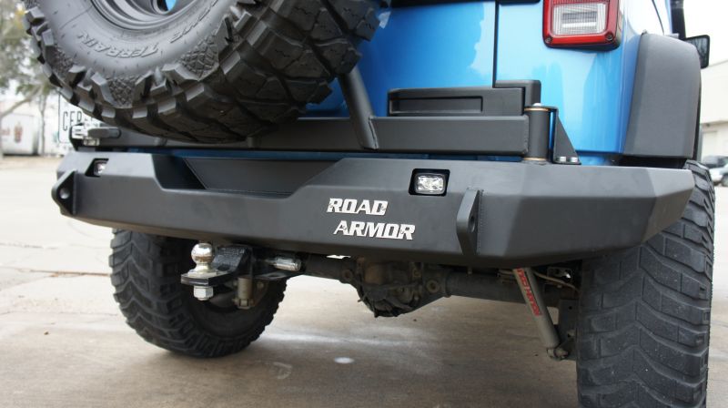 Stealth Rear Full Width Non-Winch Bumper | Tire Carrier - Texture Black 2007-2018 Jeep JK JKU