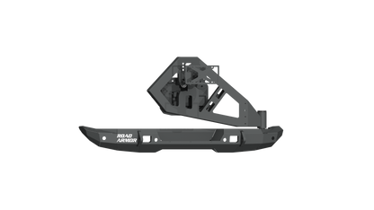 Stealth Rear Mid Width Non-Winch Bumper | Tire Carrier - Texture Black 2018-2025 Jeep JL JLU