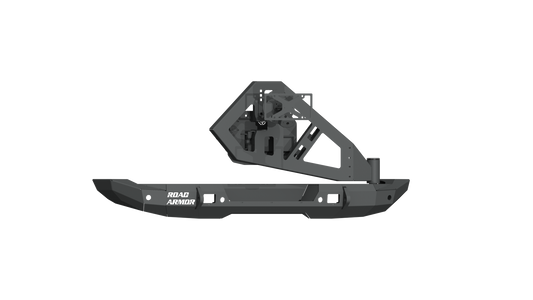 Stealth Rear Full Width Non-Winch Bumper | Tire Carrier - Texture Black 2018-2025 Jeep JL JLU