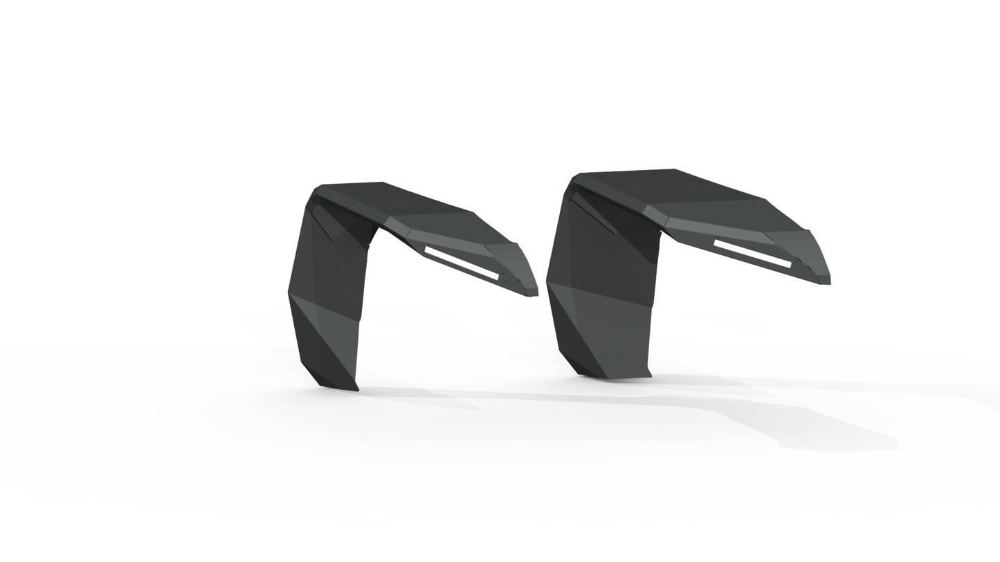 Stealth Front Wide Fender Flares - Texture Black 2018-2025 Jeep JL JLU JT