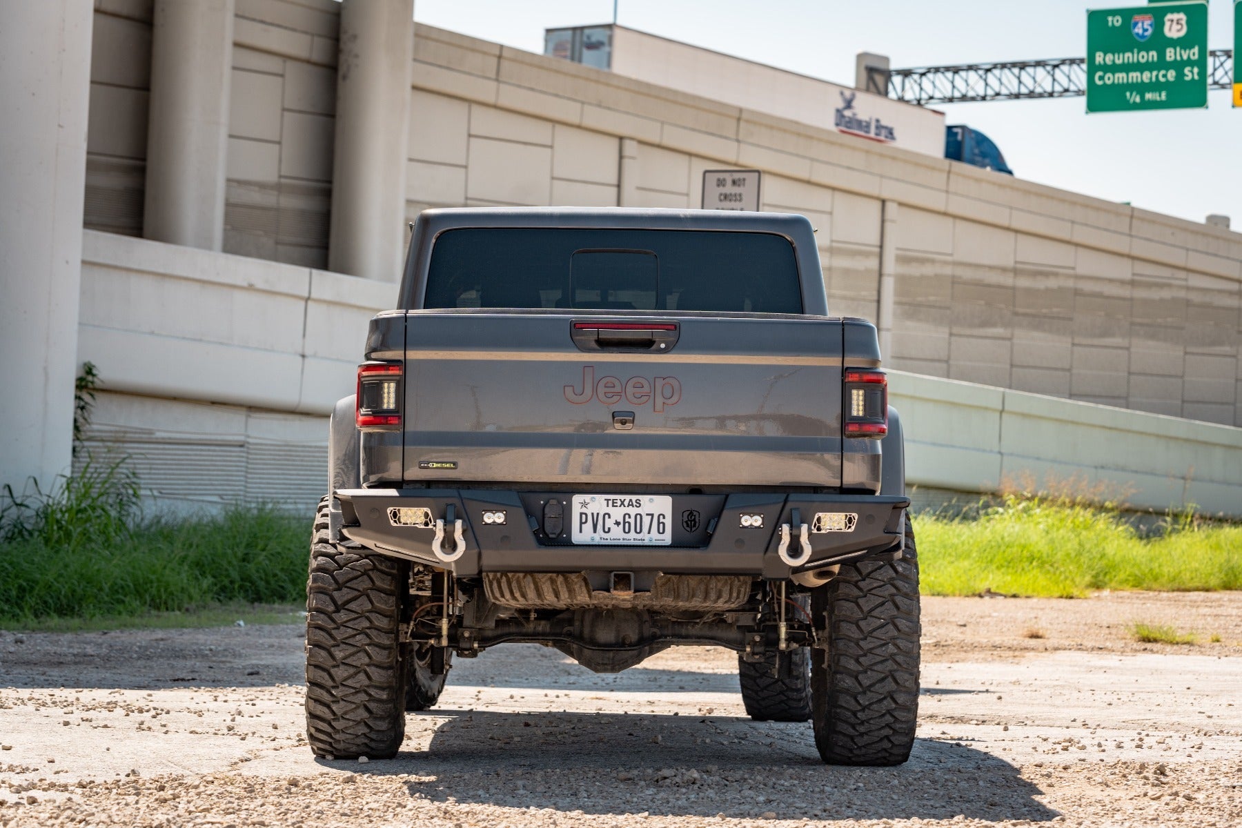 iDentity Rear Jeep Full Width Non-Winch Bumper | Rock Slide Step - Texture Black 2020-2023 Jeep JT