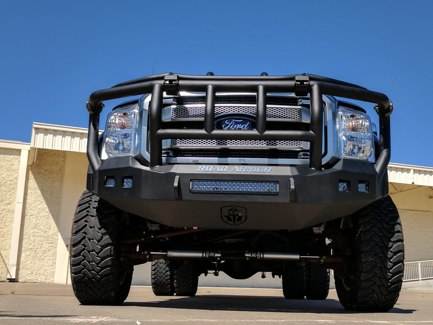 Stealth Front Non-Winch Bumper Titan II Guard | Intimidator - Texture Black 2011-2016 Ford F-450 F-550