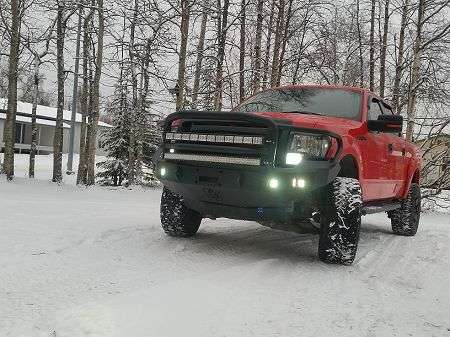 Stealth Front Winch Bumper Lonestar Guard - Texture Black 2009-2014 Ford F-150