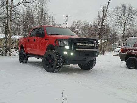 Stealth Front Winch Bumper Lonestar Guard - Texture Black 2009-2014 Ford F-150
