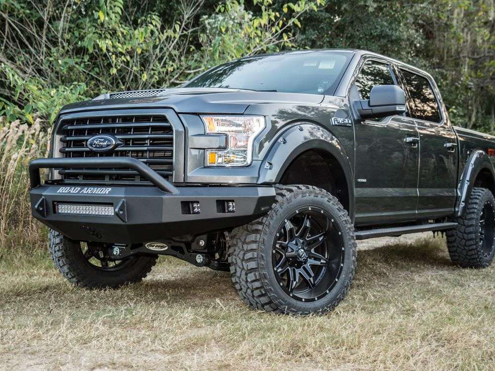 Stealth Front Non-Winch Bumper Pre-Runner Guard - Texture Black 2015-2017 Ford F-150