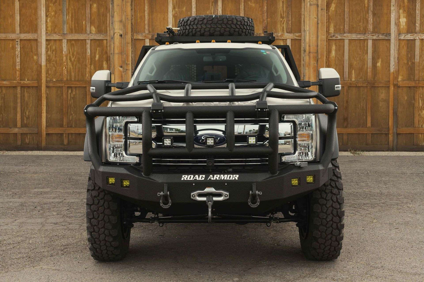 Stealth Front Winch Bumper Titan II Guard | Intimidator - Texture Black 2017-2022 Ford F-450 F-550